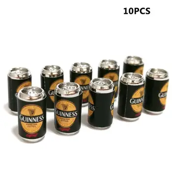 10pcs/set Lutke Dekoracijo Simulacije Črno Zelene Pločevinke Piva Miniaturni Pribor Lahko Sceno Obsegu Model 1:12 Lutke B6G1