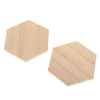10x MDF Wooden Bases Hexagon Hex Cut Games Props Embellishment 90x78mm
