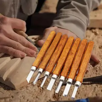 12Pcs Lesa Carvinga Noži Orodja Lesa Carvinga za Lesnoobdelovalnih Graviranje Oljčno Carving Nož Ročno izdelan Nož Orodja