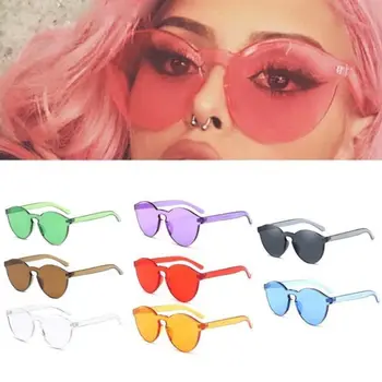 1pc rimless sončna očala ženske 2020 trending izdelkov visoke kakovosti rdeča rumena vijolična vijolična oranžna brez okvirjev oculos feminino Nova
