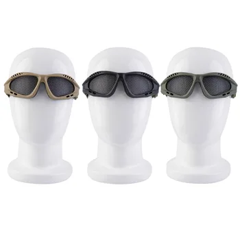 1pc Taktično Očala Prostem Oči Zaščitna S Kovinskimi Očesa za CS Igra Airsoft Varnost na debelo