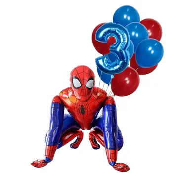 1set 3D Spiderman Večerji Junak Človek Mylar Folija Balon Številko Folija Baloni Rojstni Dekoracijo Potrebščine za Otroke Darila