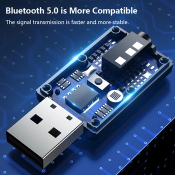 2 V 1, USB, Bluetooth, 5 Oddajnik Sprejemnik Mini 3.5 mm AUX Stereo Brezžična tehnologija Bluetooth Adapter Za TV PC Avto Brezžični vmesnik Nova