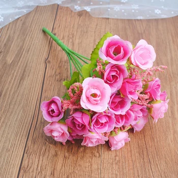 20 Glavo, Umetno Cvetje Svile Rose Diy Venec Darila Dom Poročno Dekoracijo Ponaredek Cvetje