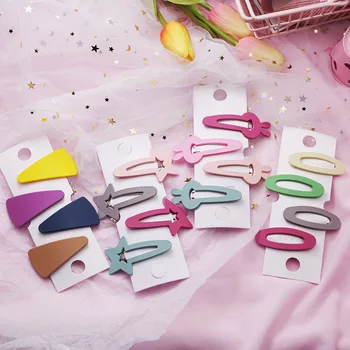 2019 Novo 4Pcs/set korejski Candy Barve Las Posnetke Lasnice Srčkan Geometrijske Piling za Lase Sponke Za Ženske, Dekleta, Lase Pribor