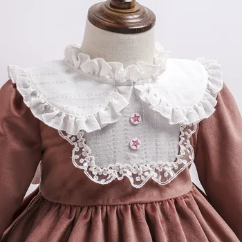 2021 Letnik Baby Lolita Obleko Elegantno Španski Malo Dekleta Žogo Obleke Čipke Lok Tiskanja Rojstni Dan Velikonočni Srčkan Princesa Obleke
