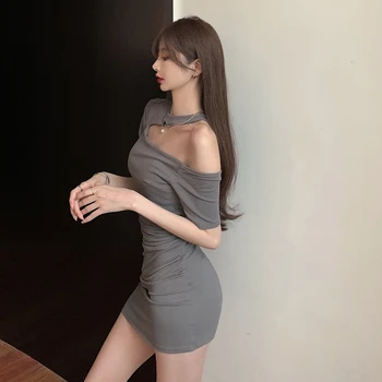 2021 Poletje Korejski Temperament Visoko Pasu Tesen Seksi Vrečko Hip Votlih Iz Enega Kosa Moda Elegantne Ženske Obleko Oblačila Vestidos