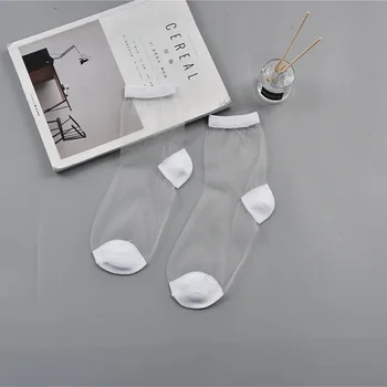 2021 ženske nogavice mid-tube poletje tanke ins trend Japonski jasno, kristalno steklo svile barva dolge nogavice ženske Dropshipping