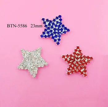23mm star rhinestone button for DIY can mix colors 10PCS/LOT(BTN-5586)