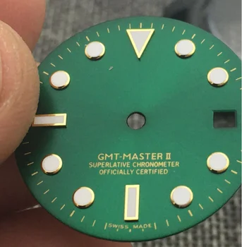 28.5 mm Zelena GMT Watch Izbiranje za ETA 2836/DG2813/3804 Gibanja