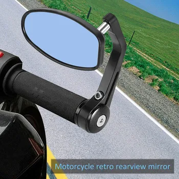 2pcs Motocikel Ogledala Ročajev Koncu Ogledalo Trajne Anti-Glare Jasno, Nastavljiv Rearview Mirror Motoristična Oprema