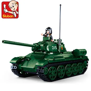 497Pcs Vojaške T34-85 Tank gradniki Določa Številke Vojske 215 Tank DIY Ustvarjalni Model Opeke Izobraževalne Igrače za Fante