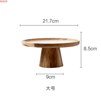 6.5/8.5 palčni Japonski slog gospodinjski masivnega lesa ploščo sadje sladico plošče z Visoko nogo torto ploščo suši leseni pladenj nastavite ploščo jed