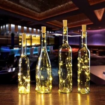 6PcsBattery Napaja iz Plute Steklenico Vina Svetlobe LED Pravljice Luči 2M 20led Bakrene Žice Za Garland Božično zabavo, Poroko Decorationr