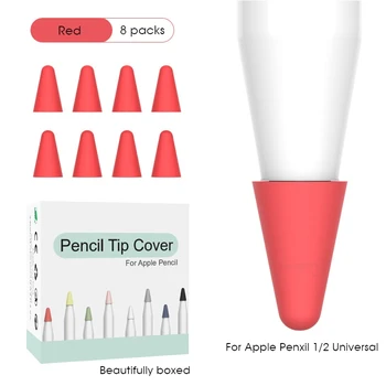 8pcs Silikonski Zamenjava Nasvet Primeru Nib Zaščitni Pokrov Kože za Apple Svinčnik 1. 2. zaslon na Dotik, Pisalo Primeru