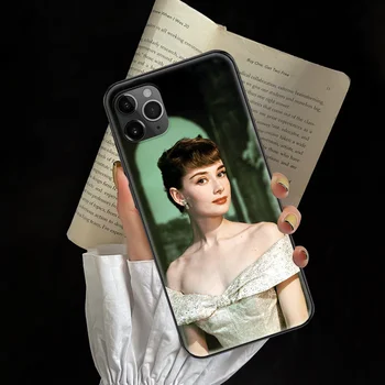 Audrey Hepburn Telefon Primeru Zajema Trup Za iphone 5 5s se 2 6 6s 7 8 12 mini plus X XS XR 11 PRO MAX black tpu funda precej