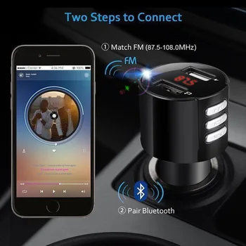 Avto Brezžična tehnologija Bluetooth 5.0 Oddajnik Radia FM Modulator Car Audio Adapter 3.1 Dvojno USB Avto Polnilec Prostoročni Avdio za MP3 Predvajalnik