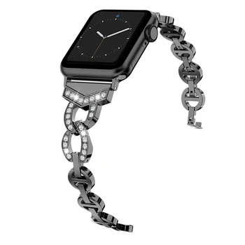 Bling iz Nerjavečega Jekla, Trak Za Apple Watch 6 Band SE 44 mm 40 mm iWatch Serije 5 4 Nosorogovo Watchband Za Applewatch 3 42mm 38