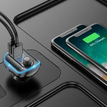 Bluetooth 5.0 Avto MP3 Predvajalnik, Brezžični Oddajnik FM Zvočna kartica Hands-free Avto Dvojna Vrata USB Polnjenje Avto Dodatki