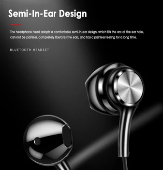 Bluetooth Slušalke, Brezžične Šport Vratu-vgrajena Zmanjšanje Hrupa Slušalka Tip IP67 Dolgo Nositi Bolečino Smart Magnetni Sesalna Slušalke