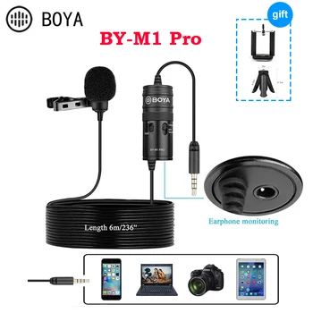 BOYA S-M1 Pro Lavalier Mikrofon -10dB Monitor 6m 3,5 mm Priključek za iPhone, Pametni telefon HUAWEI PC Kamere, Avdio DSLR Snemanje Snemanje