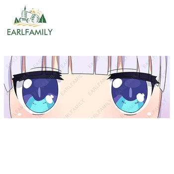 EARLFAMILY 15 cm x 5.6 cm Anime Kanna Kamui Oči Slap Avto Nalepke, Vinilne Nalepke Avto Styling JDM Klasičnih Srčkan Pokukati Dekle Nalepke