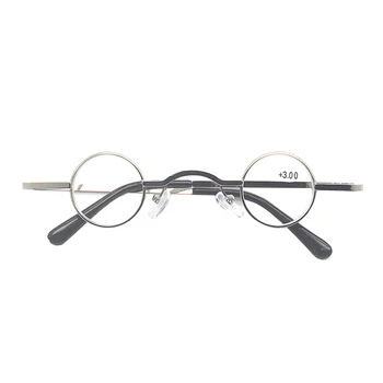 Elbru Retro Ustvarjalnost Krožne Lahki Mini Obravnavi Očala Ženske Moški +1.0 4.0 Zlitine Prenosni Presbyopia Očala
