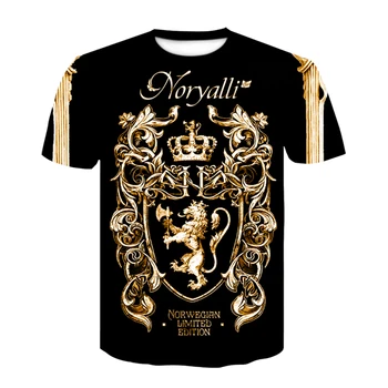 Eleganten 3D zlato verigo natisnjeni baročno T-shirt poletje 2021 slog kratek rokav luksuzni royal moške hip-hop top in T-shirt