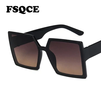 FSQCE Prevelik Odtenki Ženske sončna Očala Moda Kvadratnih Očala Velik Okvir Vintage Retro Sunglass Ženska Unisex Oculos Feminino