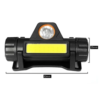Head-mounted Mini XPE+COB LED Svetilko Glavo USB Obdavčljivi Ribolov Žarometi 12000LM Svetilka Za Zunanjo Ribiško Kampiranje Orodja