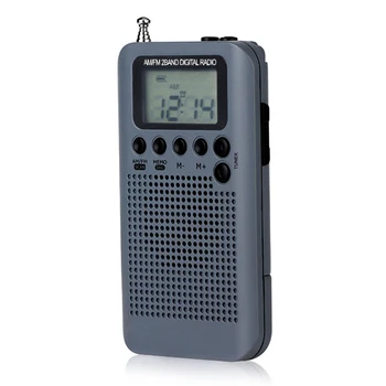 HRD-104 Žep AM, FM Radio 1.3 palčni Digitalni LCD Zaslon Mini Žepni Radio z 40 mm Gonilnik Zvočniki Glasbeni Prijetno Dobave