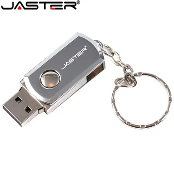 JASTER iz Nerjavečega Jekla, USB Flash Disk 128GB Vrtenja Usb ključ Pen Drive 32GB 64GB 8GB 16GB Zunanje Storag Pendrive