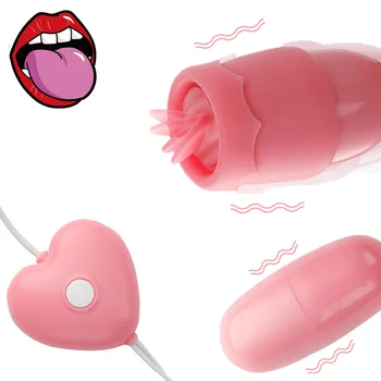 Jezik Ustni Lizanje Vibratorji Sex Igrače za Ženske Klitoris Stimulator Dildo Jajce Vibrator USB Napajanje 12 Hitrosti Odraslih Izdelka
