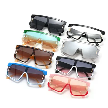 Kovice Oversize Ženske Kontrast Barve Osebnosti iz Enega Kosa Kvadratnih Trendovska sončna Očala Velik Okvir Očal je UV400