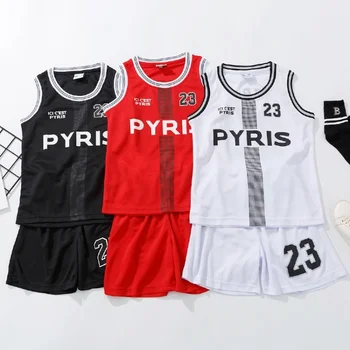 Košarka Obleko za Baby Boy Girl Šport Jersey Nogomet Usposabljanja Oblačila Določa 2PCS Telovnik + Hlače Otroci Trenirko Poletje
