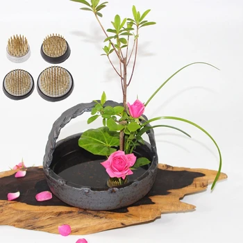 Krog Ikebana Kenzan Cvet Žaba Z Gumijastim Tesnilom Umetnosti Osnovna Orodja Za Organiziranje