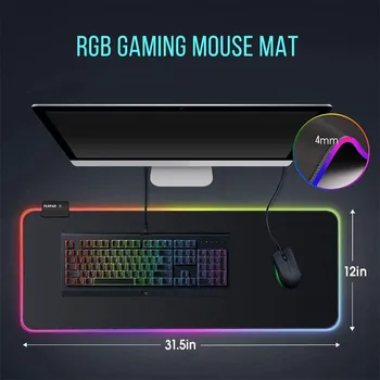 LED Luči Gaming Mouse Pad RGB Veliko Tipkovnico Pokrov nedrsečo Gumo Base Računalnik Preprogo Desk Mat PC Igre Mouse Pad
