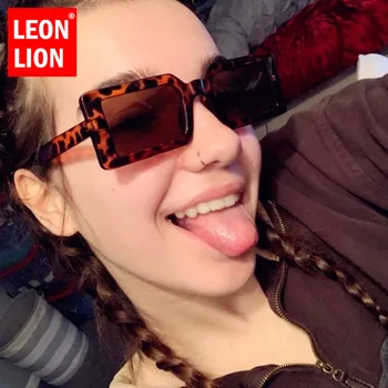 LeonLion Retro Pravokotnik sončna Očala Ženske Luksuzni Očala za Ženske/Moški Letnik Kvadratnih Očala Ženske Ogledalo Oculos De Sol