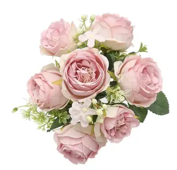 Lepa Rose Umetne Svile Cvetja za Dom Poroka Dekoracija dodatna Oprema Ureditev Božični Dekor Peony Ponaredek Šopek