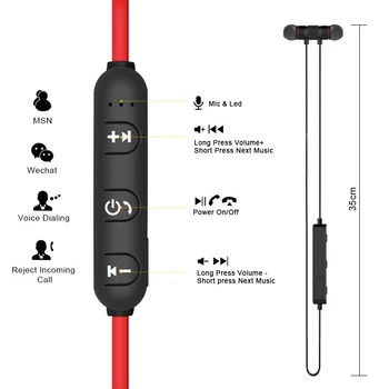 Magnetni Bluetooth Slušalke Brezžične Čepkov Šport Neckband 5.0 Slušalke Stereo Slušalke z Mikrofonom Za iPhone, Samsung Xiaomi