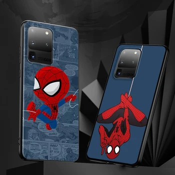 Marvel Maščevalec Spiderman za Samsung Galaxy S20 S21 FE Ultra Lite S10 5G S10E S8 S9 Plus Črno Mehko Primeru Telefon