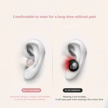 Mini nevidno bluetooth slušalke TWS v uho brezžični čepkov nepremočljiva šport stereo slušalke s polnjenjem polje touch kontrole