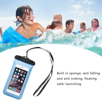 Mobilni Telefon Nepremočljiva Torba Za Plavanje, Rafting Vrečko Hot Spring Visi Vratu Goba Plavajoče Nepredušno Torbica Prozorno Vrečko