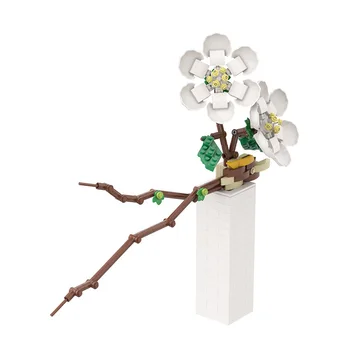 MOC DIY Phalaenopsis Cvetje, Šopke Posajenih Rastlin gradniki Cvet Skupščine Okraski Model Opeke Igrače Zaslon Darila