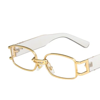 Moda Kovinski Okvir za Očala Za Ženske Luksuzni Oblikovalec Stranka Darilo Očala Debel Okvir Hip Hop Ženska Očala UV400