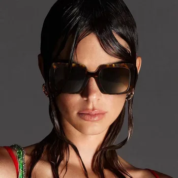 Moda Kvadratnih sončna Očala Ženske Očala Moški Letnik Velik Okvir Sunglass Očala Ženski Gradient Odtenki UV400 Oculos De Sol