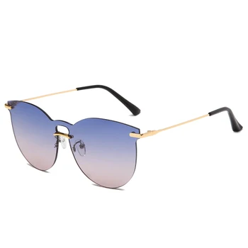 Moda Rimless sončna Očala Luksuzne blagovne Znamke Design Ženske Prevelik Kovinska sončna očala UV400 Odtenki Očala oculos de sol