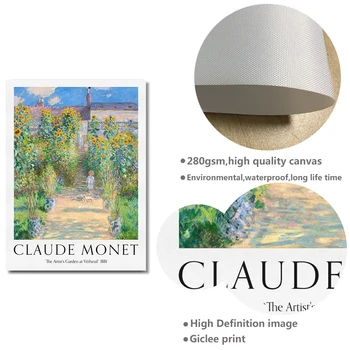 Monet Razstava Plakat Claude Monet Umetnika Vrt na Vétheuil pokrajinski Muzej Stenske Slike Dnevni Sobi Doma Stenski Dekor