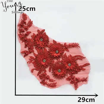 Novi modeli Različnih Mešanih Čipke Ovratnik Šivanje DIY Til Tkanine 3D Cvetje Izrez Dekoracijo Poročno Obleko Pribor