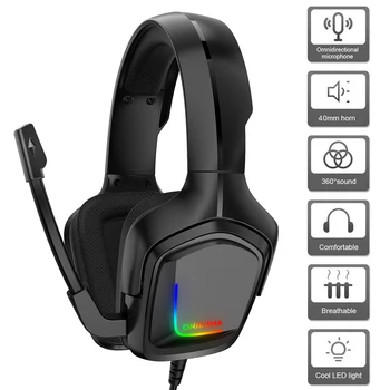 ONIKUMA K20 3,5 mm Žično RGB LED Slušalke z Mikrofonom za PC Telefon PS4